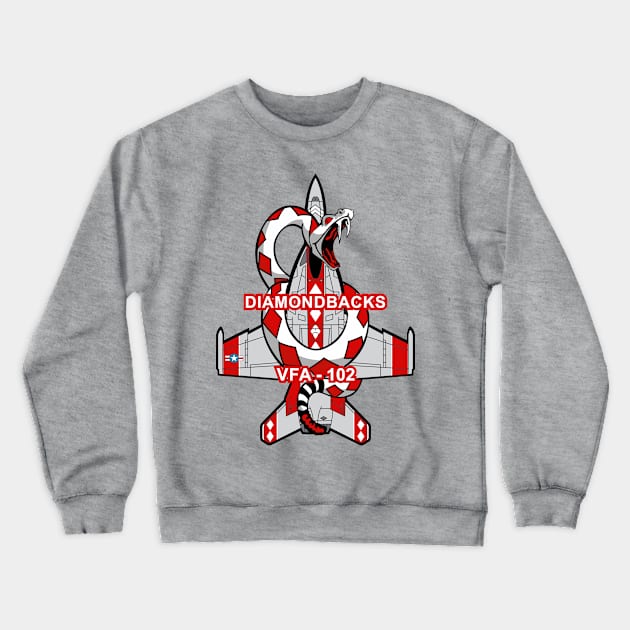 VFA-102 Diamondbacks - Super Hornet Crewneck Sweatshirt by MBK